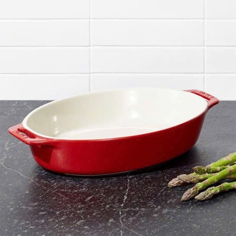 Set 3 khay ovan bỏ lò Staub sz 17-23-29cm màu đỏ