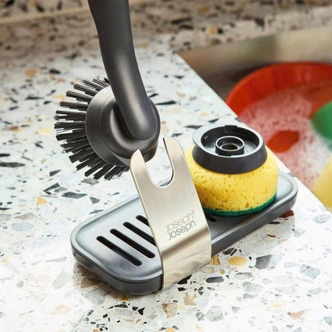 Bàn chải rửa chén Joseph 012859 Skintech màu xám có chân đế