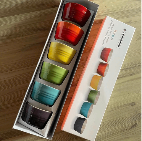 SET 6 BÁT MINI LE CREUSET CẦU VỒNG RAMEKINS 8CM