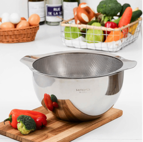 BỘ TÔ TRỘN VÀ RỔ INOX KAIYO SZ 20CM