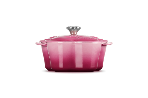 NỒI GANG LE CREUSET FLORAL HỒNG BERRY NẮP CÁNH HOA 20CM