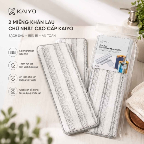 Set 2 miếng khăn lau chữ nhật cao cấp kaiyo
