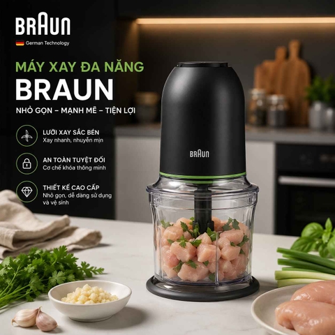 MÁY XAY THỰC PHẨM ĐA NĂNG BRAUN CH3011BK