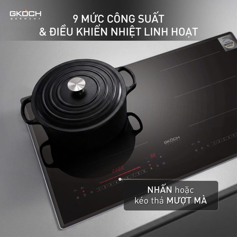 BẾP ĐIỆN TỪ ÂM 2 VÙNG NẤU GKÖCH 7372DS2 (5400W)