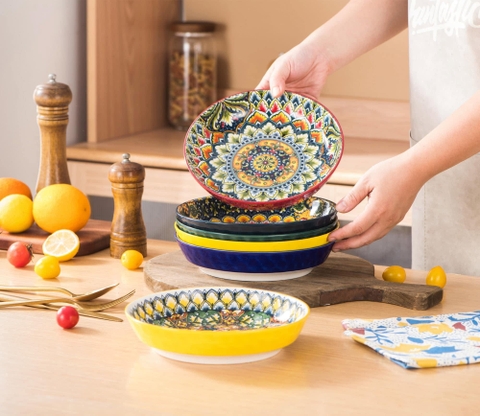 SET 6 ĐĨA SÂU LÒNG HENTEN HOME 950ML 21CM