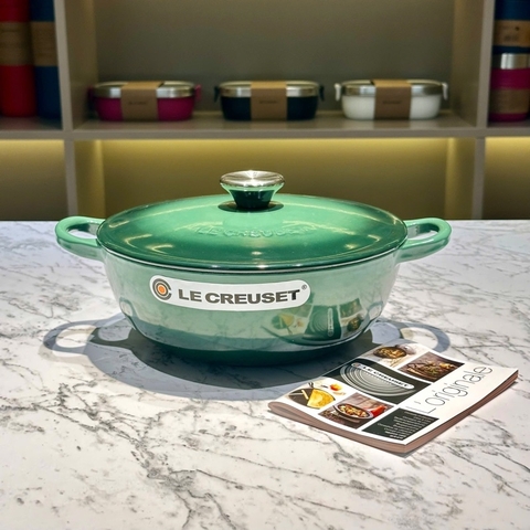 Nồi gang sâu lòng Le Creuset marmite màu artichaut 22cm