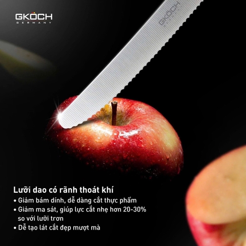 Dao gọt tỉa cho nhà bếp 220mm, dày 1.8mm model ws-97 thương hiệu gkoch màu xanh dương