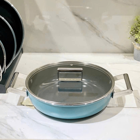 Nồi chảo Smeg DPF2812EGM 28cm màu xanh ngọc - 3,7L