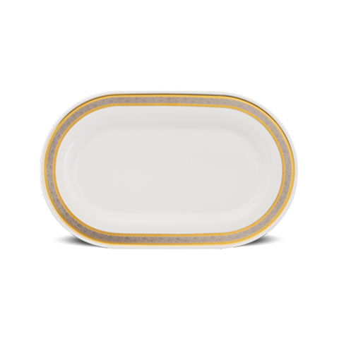 Dĩa Oval 34 cm - Sago - Hoa Hồng