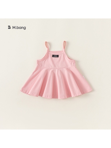 Áo hai dây bé gái Mbang chất cotton siêu mát, Áo hai dây bé gái Mbang màu hồng xinh xắn