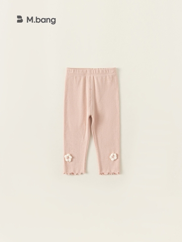 Quần legging bé gái chất thun co giãn siêu thoáng, Quần legging bé gái đính hoa xinh xắn