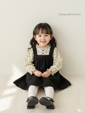 Set váy bé gái 2 chi tiết Mbang chất siêu nhẹ thoáng. Set váy bé gái Mbang điệu đà