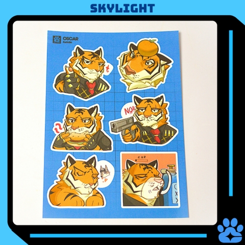NO.22 OSCAR - Fortnite - Sticker Furry Sheet A6 Decal chống nước