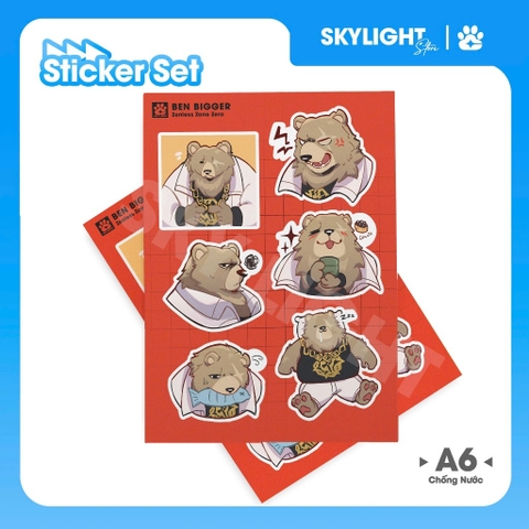NO.06  BEN BIGGER - Zenless Zone Zero - 2 - Sticker Furry Sheet A6 Decal chống nước