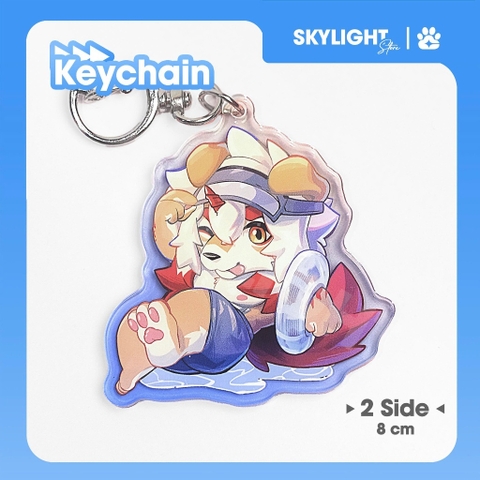 Móc khóa/ Keychain Furry HUNG - Arknights - 6cm - 2 mặt