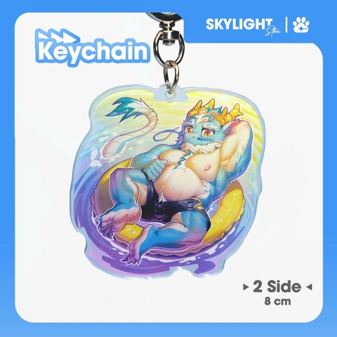 Móc khóa/ Keychain Furry VON QINGLONG - Tokyo AfterSchool Summoners - 6cm - 2 mặt