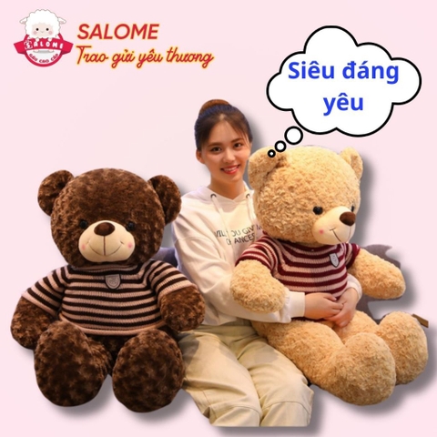 Gấu bông teddy xù mì áo len