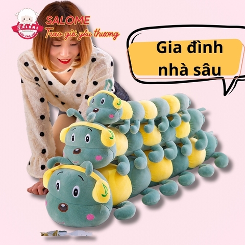 Gấu bông sâu đeo tai nghe