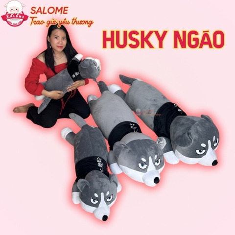 Gấu Bông Chó Husky Mặt Aó