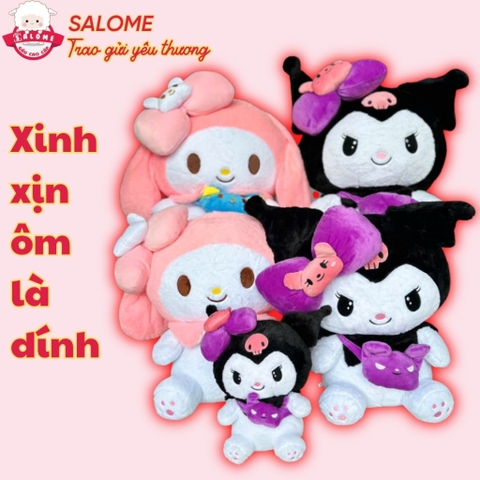 Gấu Bông Meludy - Kuromi đeo túi