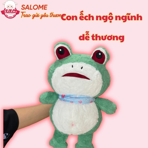 Gấu bông con ếch xanh quàng khăn