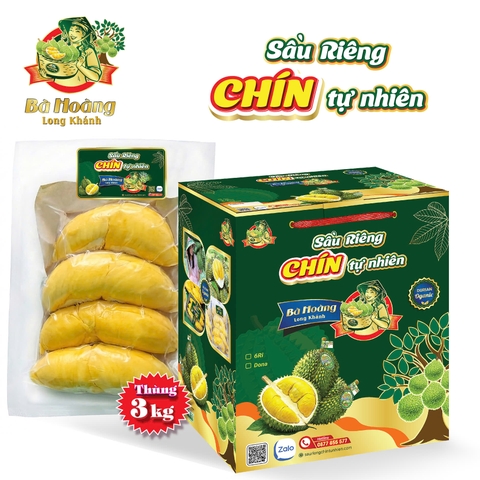 Cơm Sầu Riêng Chín Tự Nhiên l Bà Hoàng Long Khánh (Combo thùng 3kg)