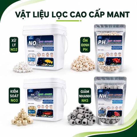 Vật Liệu Lọc Cao Cấp MANT cho bể thuỷ sinh cá cảnh