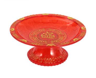Dĩa Mica Pha lê Đỏ [chân cao 8-9.5cm]