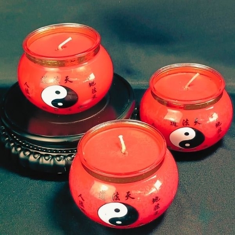 Nến Ly Bơ Đỏ 3 Ngày Bát Quái(thơm tự nhiên)