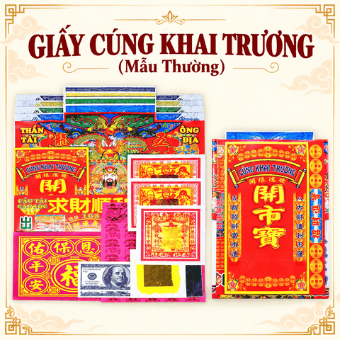 Bộ Giấy cúng Khai Trương đủ bộ[Mẫu Thường]pt kèm văn khấn