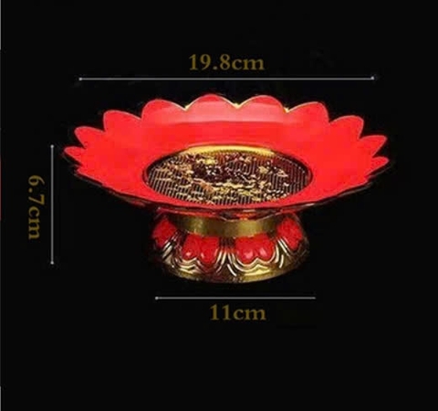 Dĩa Nhựa Hoa Sen Viền Cam