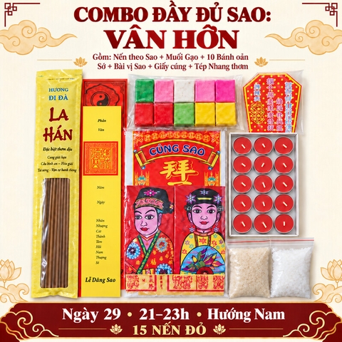 Combo Đầy Đủ: Cúng Sao VĂN HỚN giải hạn(kèm hướng dẫn,văn khấn chi tiết)