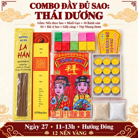 Combo Đầy Đủ: Cúng Sao THÁI DƯƠNG giải hạn(kèm hướng dẫn,văn khấn chi tiết)