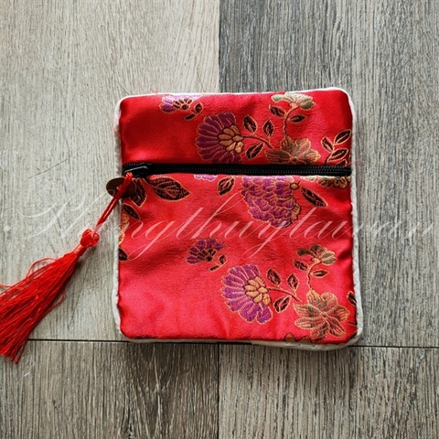 Túi vải thêu Thổ cẩm(10.5*12cm)