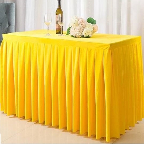 Thảm Trải bàn Xếp Ly-Vàng(Polyester)