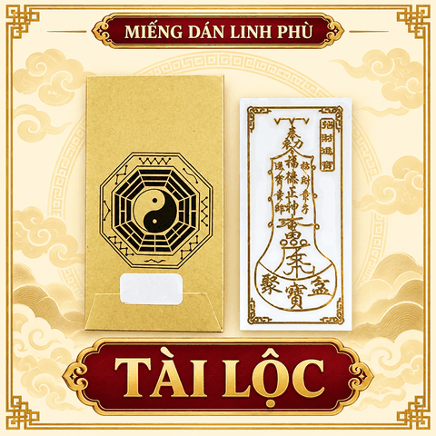 Miếng dán,Linh Phù dán Đồng Vàng đủ loại 3*7.5cm(Cầu an,Thái tuế,Sức khẻ, Tình duyên,Cầu con...)
