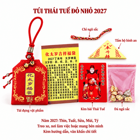 Túi Thái Tuế 2027( Túi Đỏ Nhỏ) Đã trì chú