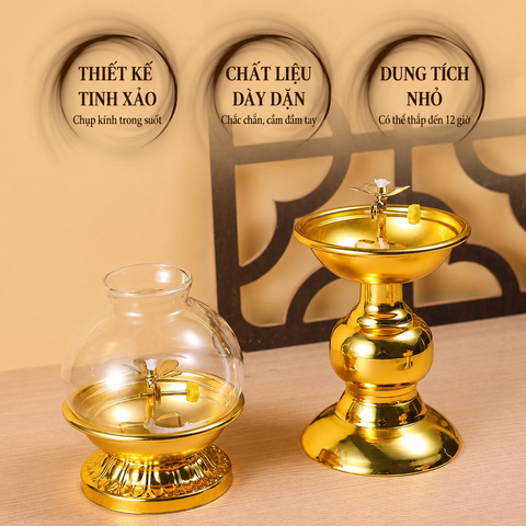 Chân đế Đĩa Dầu Hợp Kim Vàng(kèm Chân Bấc)
