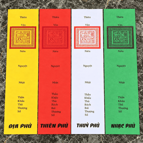 Sớ Địa Phủ(Thiên,Địa,Nhạc,Thủy Phủ) - 4 Vỏ