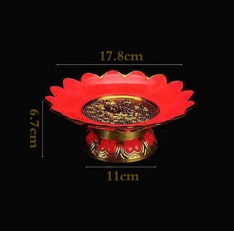Dĩa Nhựa Hoa Sen Viền Cam