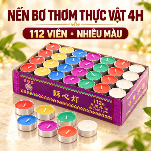 Nến viên TEALING sáp trà 4h 112 nến(07 màu)