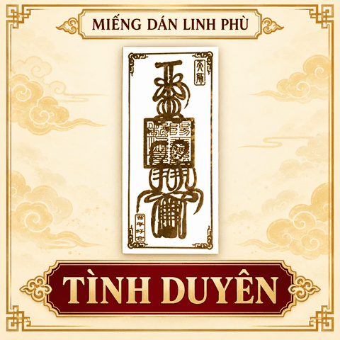 Miếng dán,Linh Phù dán Đồng Vàng đủ loại 3*7.5cm(Cầu an,Thái tuế,Sức khẻ, Tình duyên,Cầu con...)