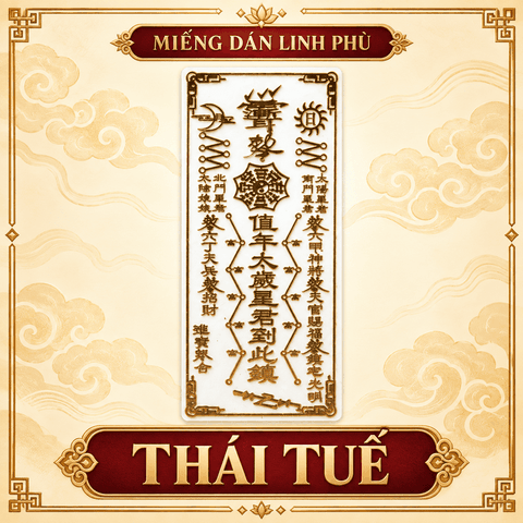Miếng dán,Linh Phù dán Đồng Vàng đủ loại 3*7.5cm(Cầu an,Thái tuế,Sức khẻ, Tình duyên,Cầu con...)
