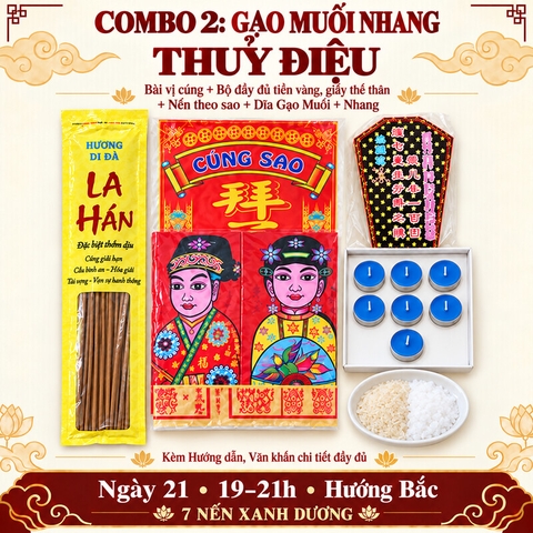 Combo 2:Cúng Sao THUỶ DIỆU giải hạn(kèm hướng dẫn,văn khấn chi tiết)