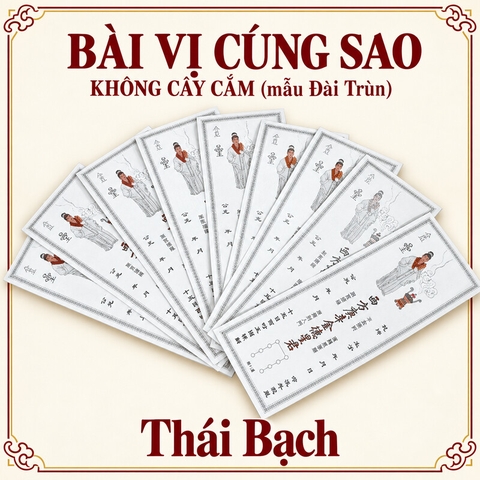 Bài vị LẺ cúng Sao Cửu Diêu Tinh Quân- KHÔNG CÂY CẮM(Mẫu Đài Trung)