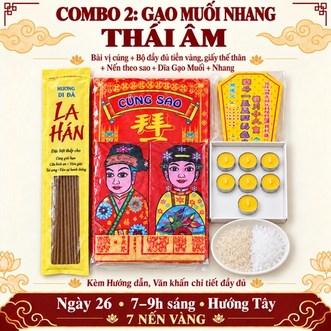 Combo 2:Cúng Sao THÁI ÂM giải hạn(kèm hướng dẫn,văn khấn chi tiết)