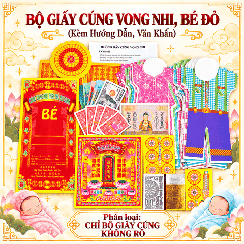 Bộ Giấy cúng Vong nhi,Sơ sinh,Thai lưu,Bé Đỏ-[KHÔNG RÕ]
