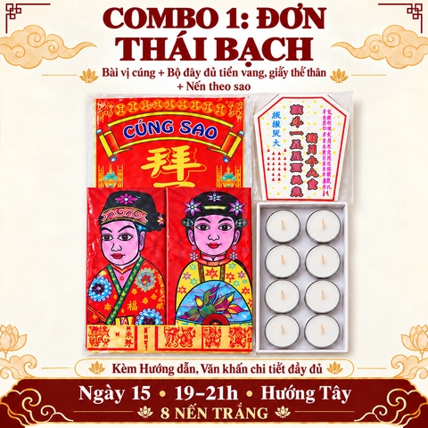 Combo Đơn:Cúng Sao THÁI BẠCH giải hạn(kèm hướng dẫn,văn khấn chi tiết)