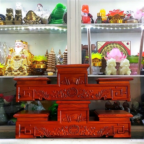 Đế Gỗ Tam Cấp 3 Bậc Gỗ Gõ/Gỗ Hương(Ngang)