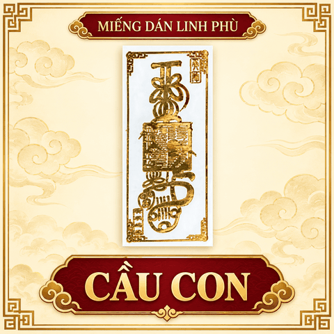 Miếng dán,Linh Phù dán Đồng Vàng đủ loại 3*7.5cm(Cầu an,Thái tuế,Sức khẻ, Tình duyên,Cầu con...)